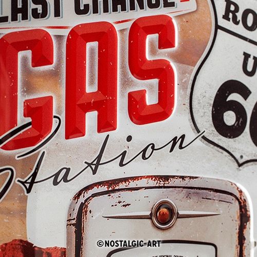 Nostalgic-Art Route 66 Gas Station 20 x 30cm Sign Board
