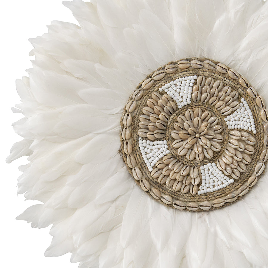 Ocean Breeze Handmade Feather & Shell Wall Art
