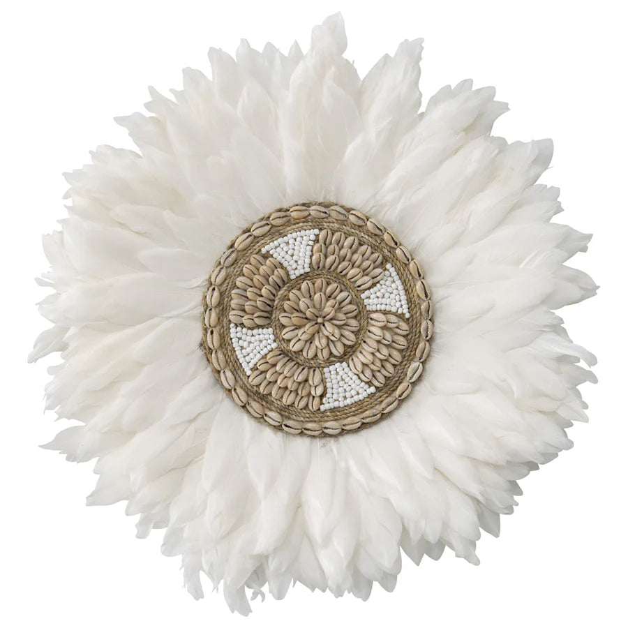 Ocean Breeze Handmade Feather & Shell Wall Art