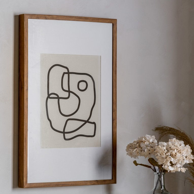 Opposites Attract Black and White Line Drawing Art