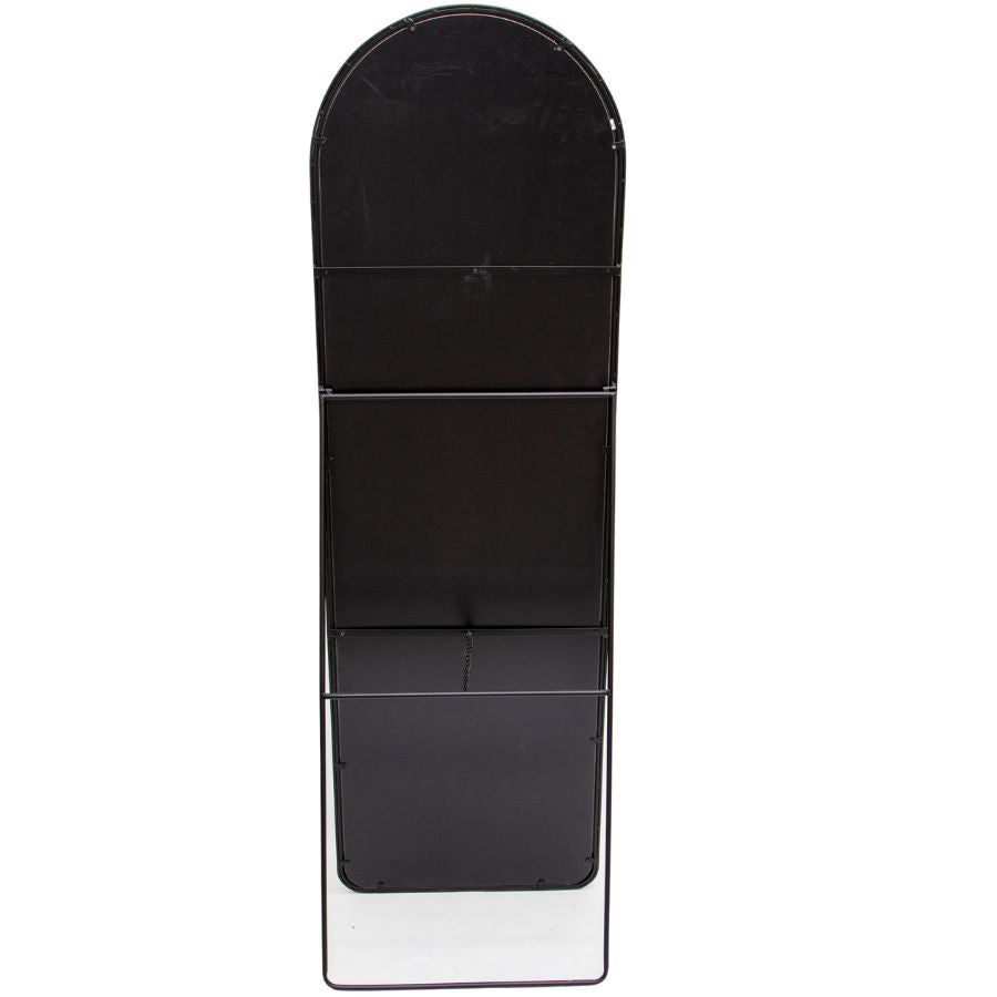 Opulent Black Arch Cheval Floor Mirror With Stand 165cms