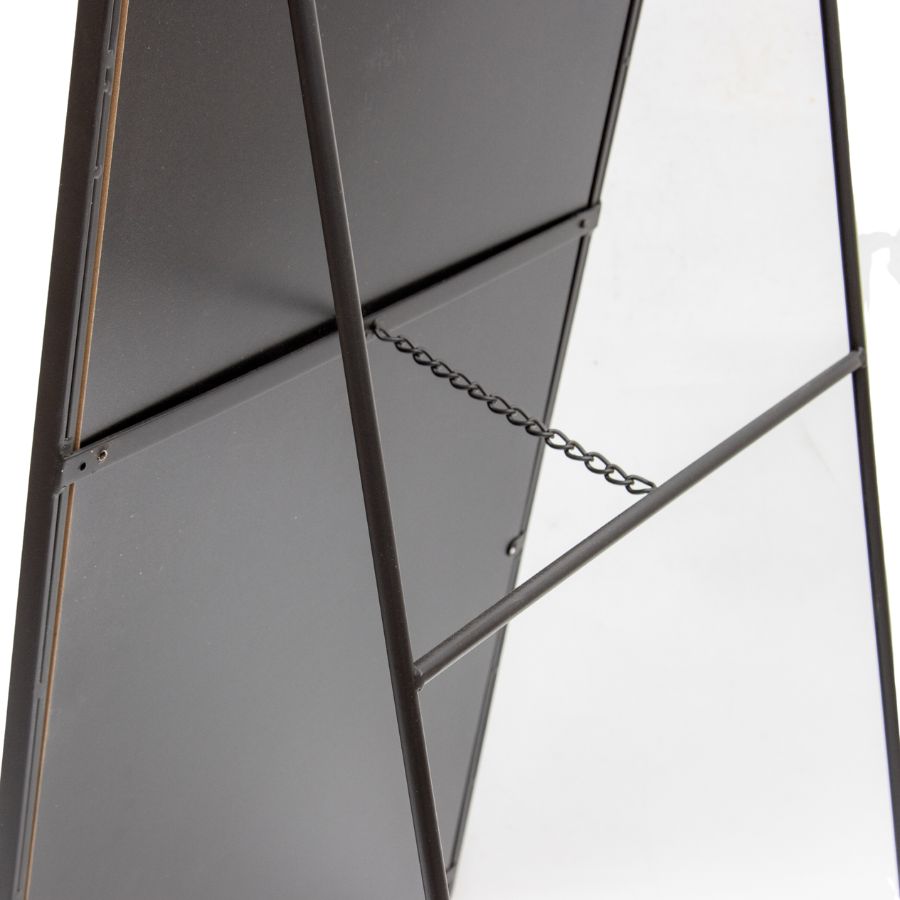 Opulent Black Arch Cheval Floor Mirror With Stand 165cms