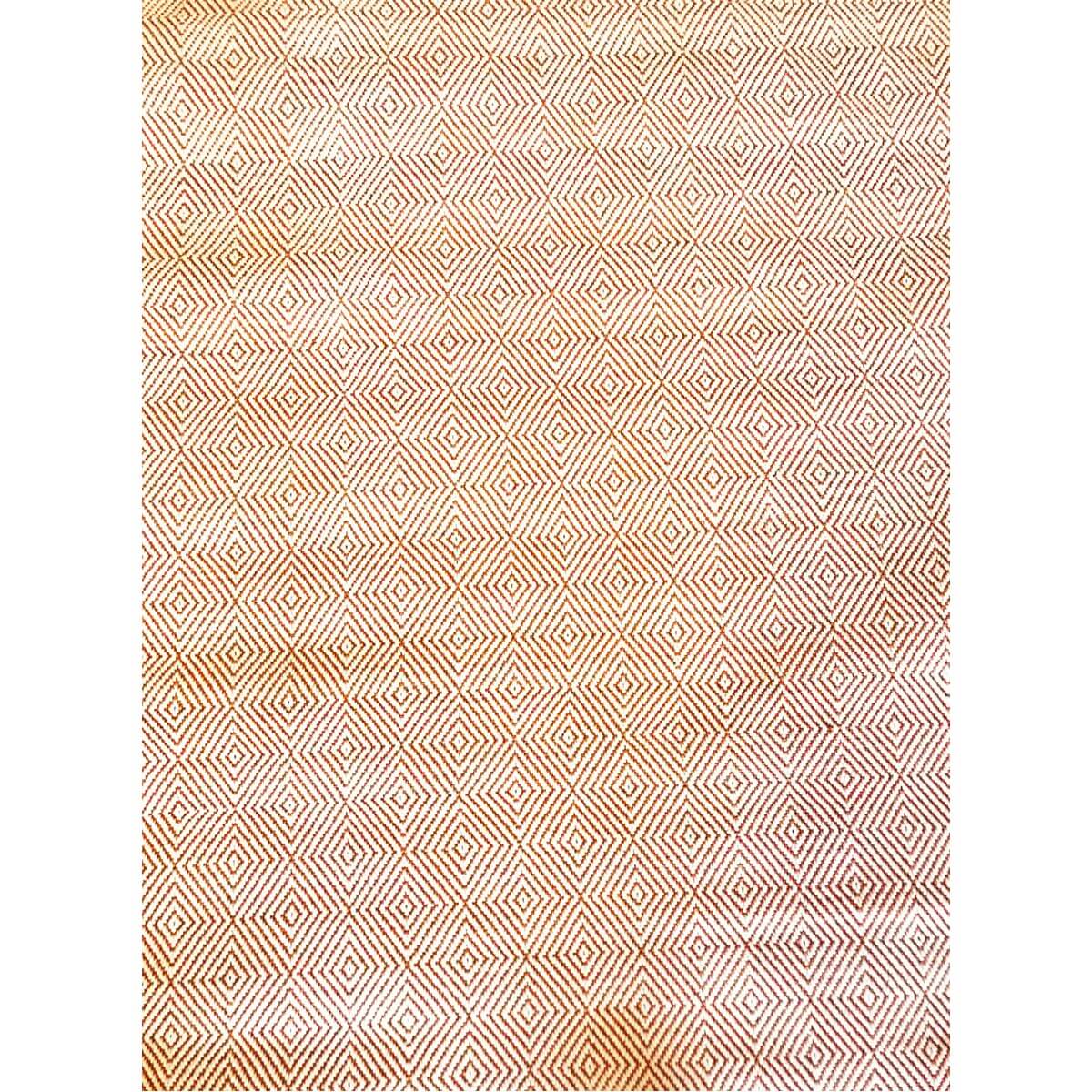Orange & White Diamond Pattern Cotton Rug (Available in 2 Sizes)