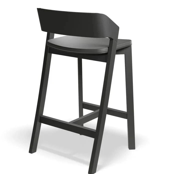 Organic Black Shade Padded High Stool 68cms