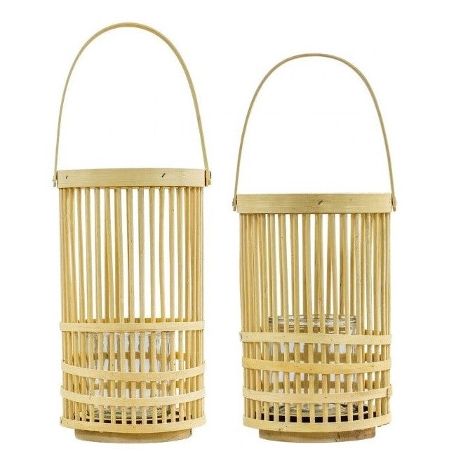 Organic Elegance In Lantern with Glass Inner (Available in 2 Sizes)