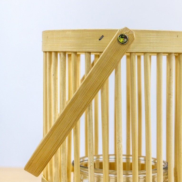 Organic Elegance In Lantern with Glass Inner (Available in 2 Sizes)