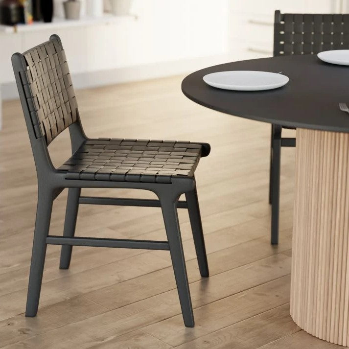 Organic Oasis Black Woven Cognac Seat Black Frame