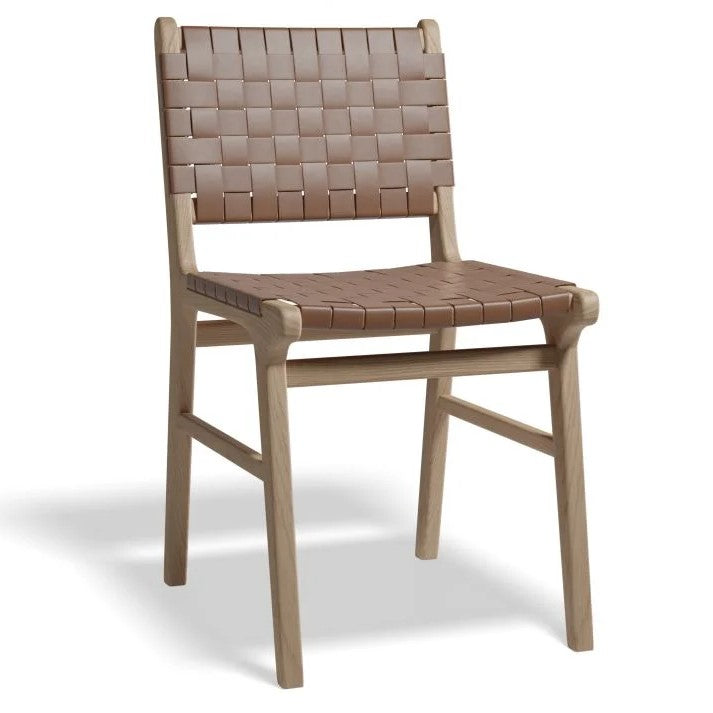Organic Oasis Brown Woven Cognac Seat Natural Frame