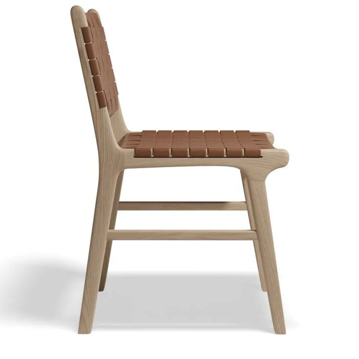 Organic Oasis Brown Woven Cognac Seat Natural Frame
