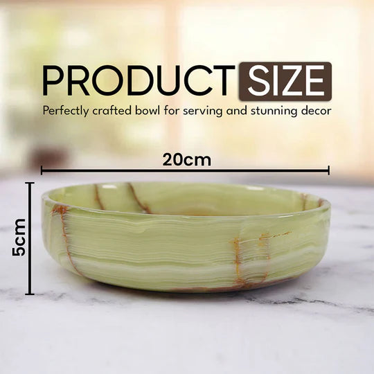 Organic Shape Marble Natural Serving Bowl - Green