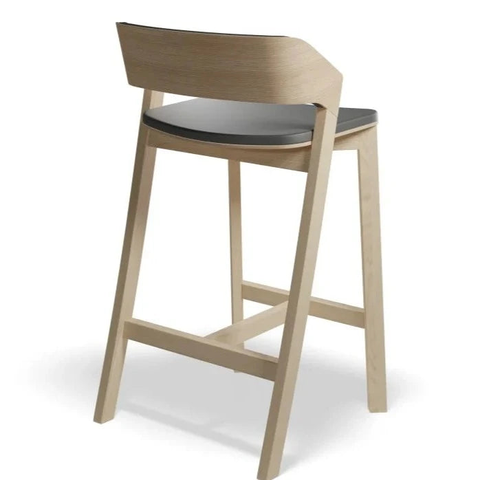 Organic Timber Black Padded High Stool (Available in 2 Sizes)