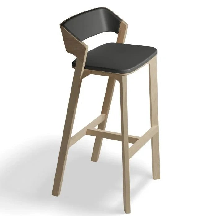 Organic Timber Black Padded High Stool (Available in 2 Sizes)