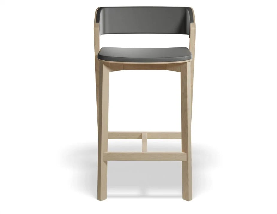 Organic Timber Black Padded High Stool (Available in 2 Sizes)