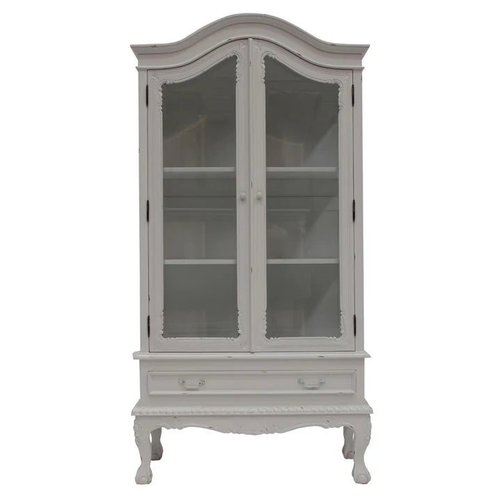 Ornate Double Door Dutch Showcase - White