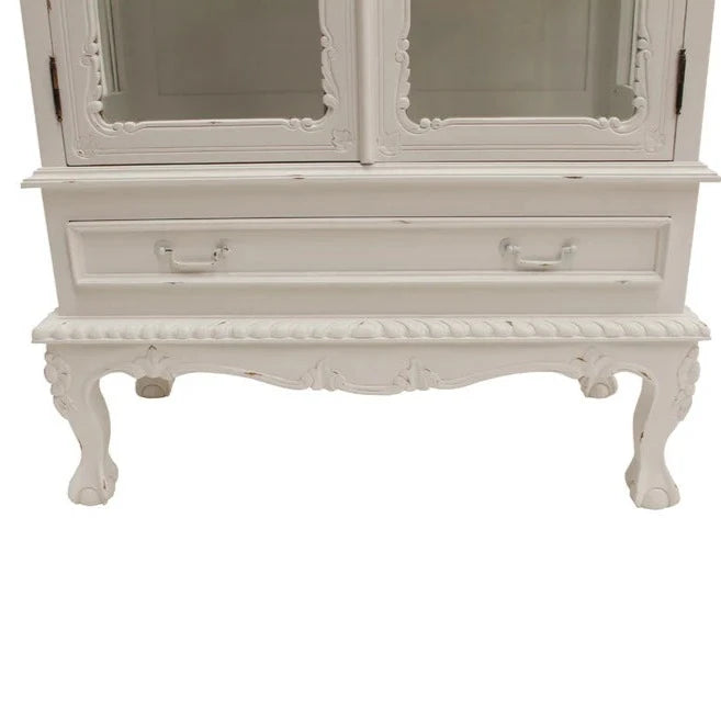 Ornate Double Door Dutch Showcase - White