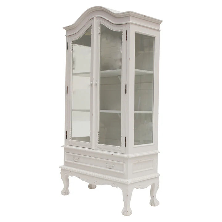 Ornate Double Door Dutch Showcase - White