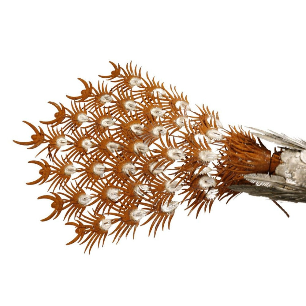 Ornate Fanned Tail Peacock Decor
