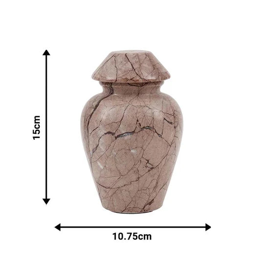 Ornate Marble Traditional Urn - Brown