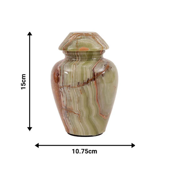 Ornate Marble Traditional Urn - Green