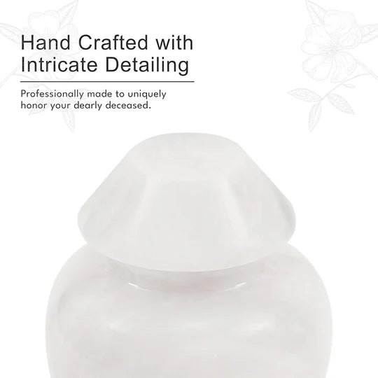 Ornate Marble Traditional Urn - White
