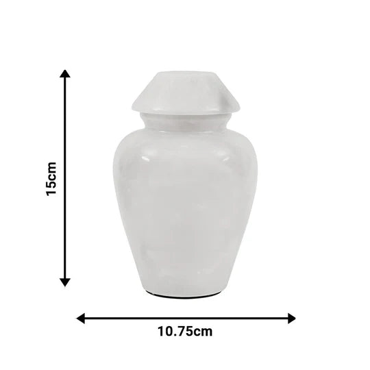 Ornate Marble Traditional Urn - White