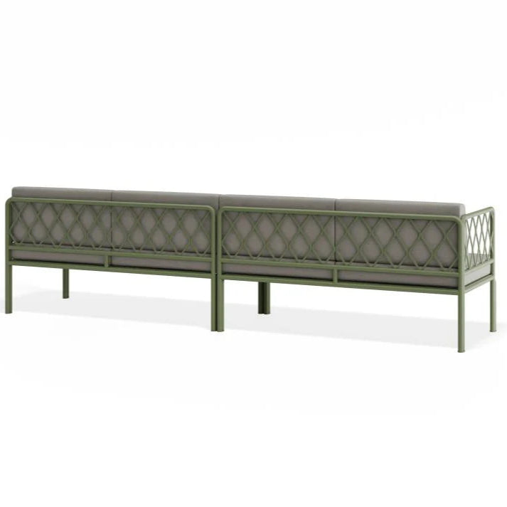 Outdoor Green 4-Seater Sofa - Sandy Grey