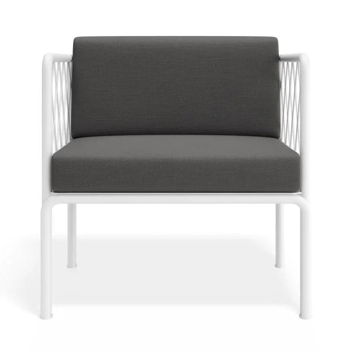 Outdoor Lounge Chair - White - Granite Grey Cushions