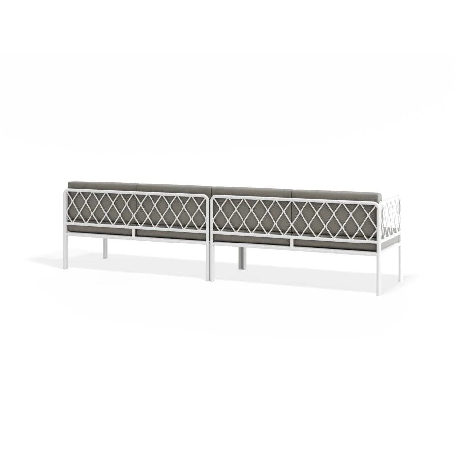 Outdoor White 4-Seater Sofa - Granite Grey