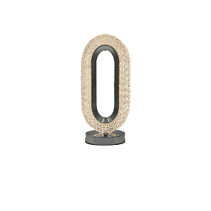 Oval Modern LED Desk Lamp Flat Ring Shape - Silver