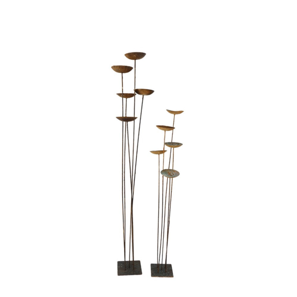 Patina Flower Stake Metal Garden Decor
