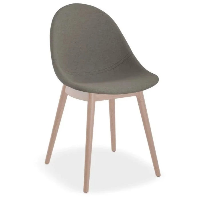 Pebble Essence Dark Grey Seat Wooden Base Dining Chair