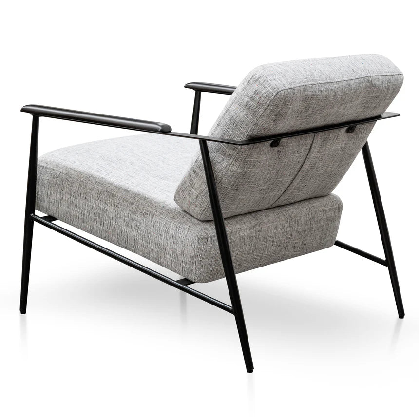 Perfect Fabric Armchair with Black Legs - Light Spec Grey