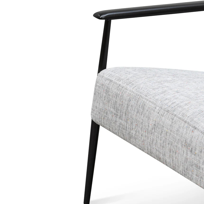 Perfect Fabric Armchair with Black Legs - Light Spec Grey