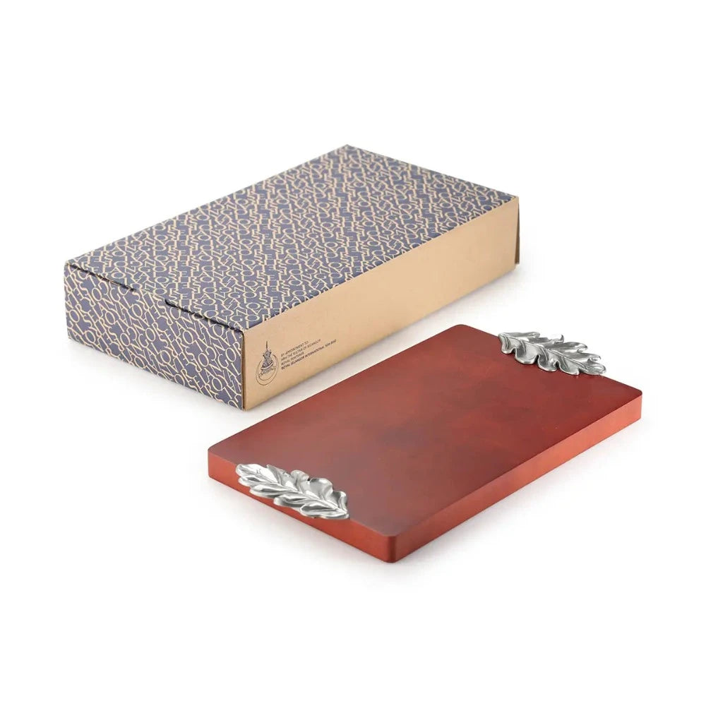 Perfect Woodland Leafy Pewter Handle Cheese Board