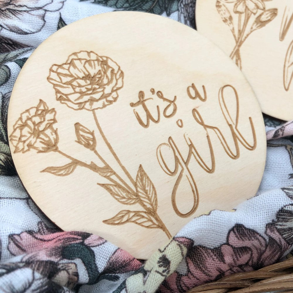 Gender Reveal Baby Milestone Plaques (Various Designs Available)