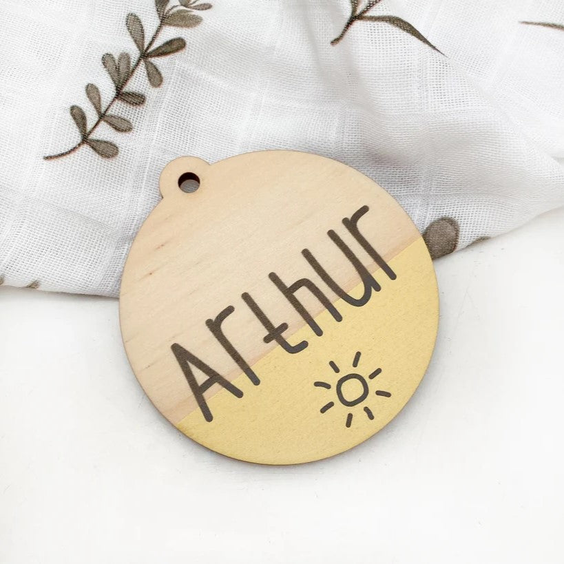 Personalised Dipped Timber Bag Tags (Choose from 9 Colours)