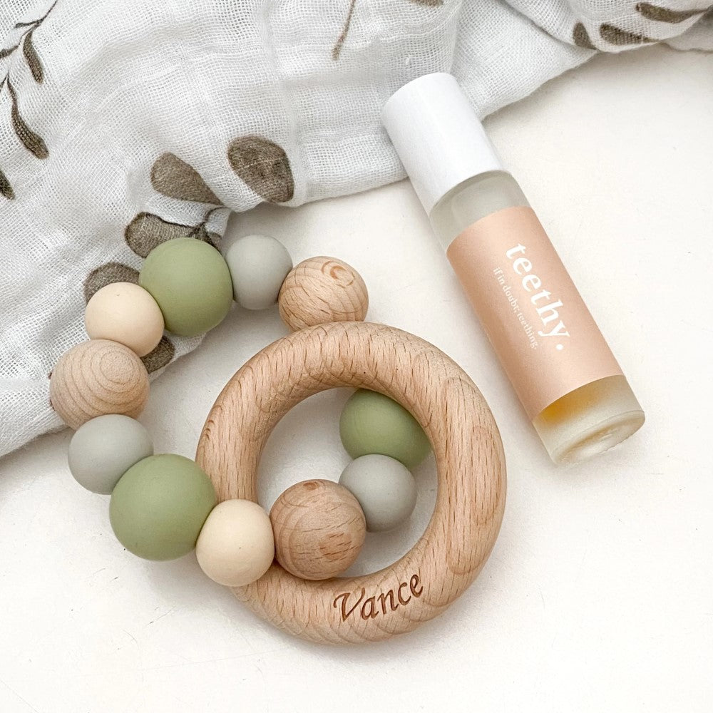 Personalised Naturals Teething Baby Pack (Available in 8 Colours)
