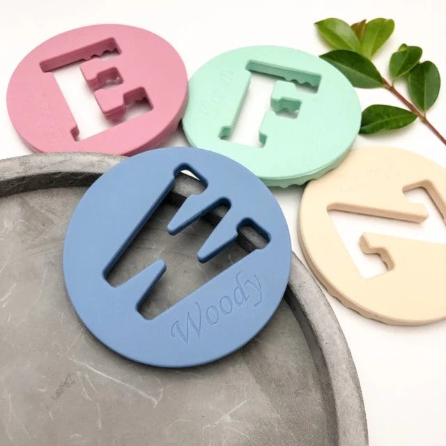 Personalised Silicone Cutout Design Alphabet Teether
