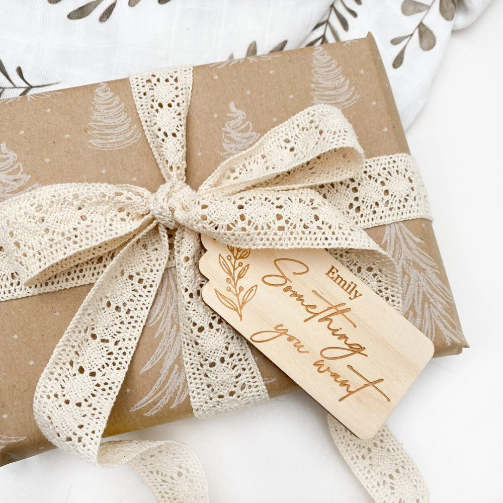 Personalised Simplicity Set of 4 Wooden Gift Tags - Signature Series