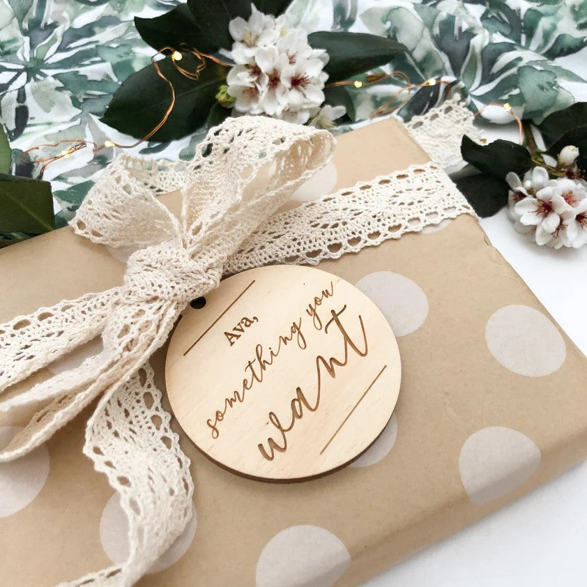 Personalised Simplicity Set of 4 Wooden Gift Tags