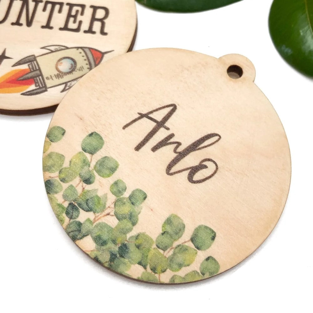 Personalised Timber Bag Tags (Choose from 9 Designs)