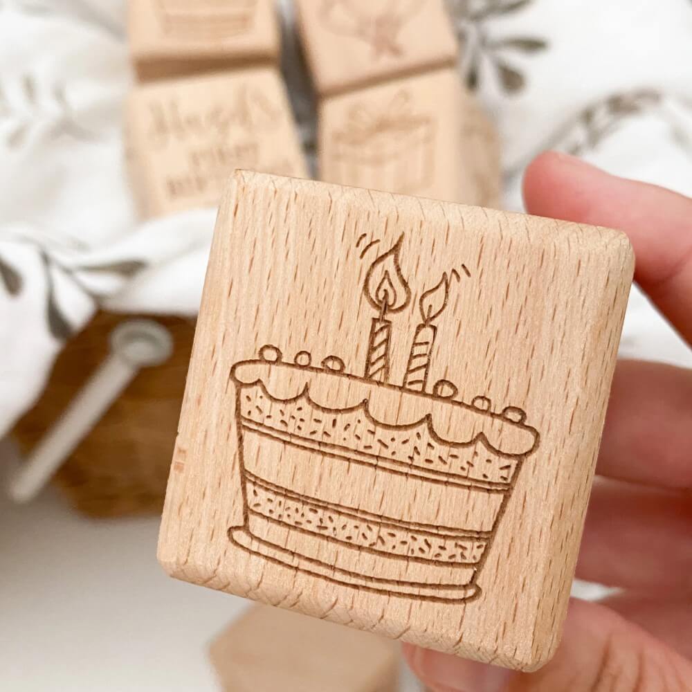 Personalised Wooden Keepsake Block - First Birthday