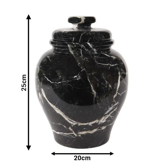 Petite Statement Large Sculptural Urn - Black