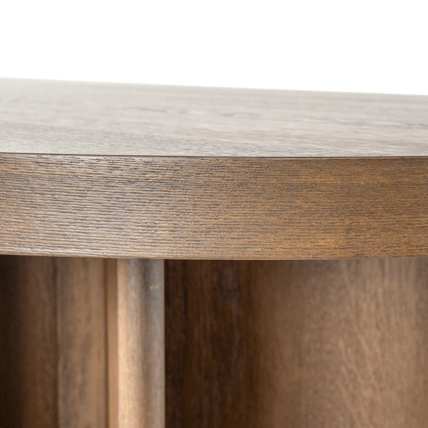 Pill Shape Dining Table - Caramel Oak - 240cms
