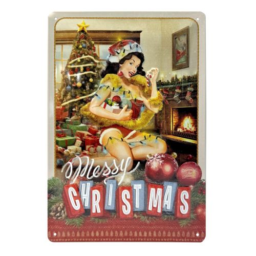 Pin-Up Merry Christmas - Nostalgic-Art Hanging Sign - 20 x 30cm