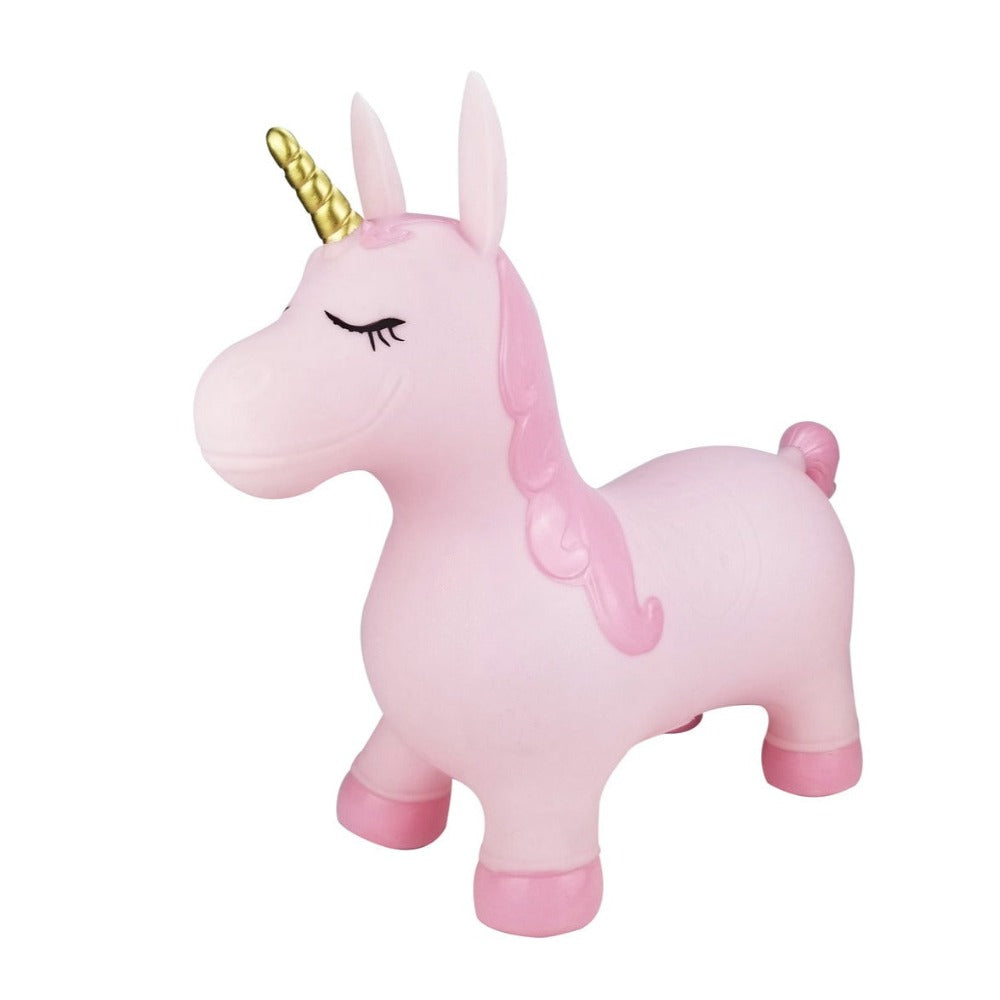 Inflatable Outdoor Bouncy Rider - Pink Pearl The Unicorn