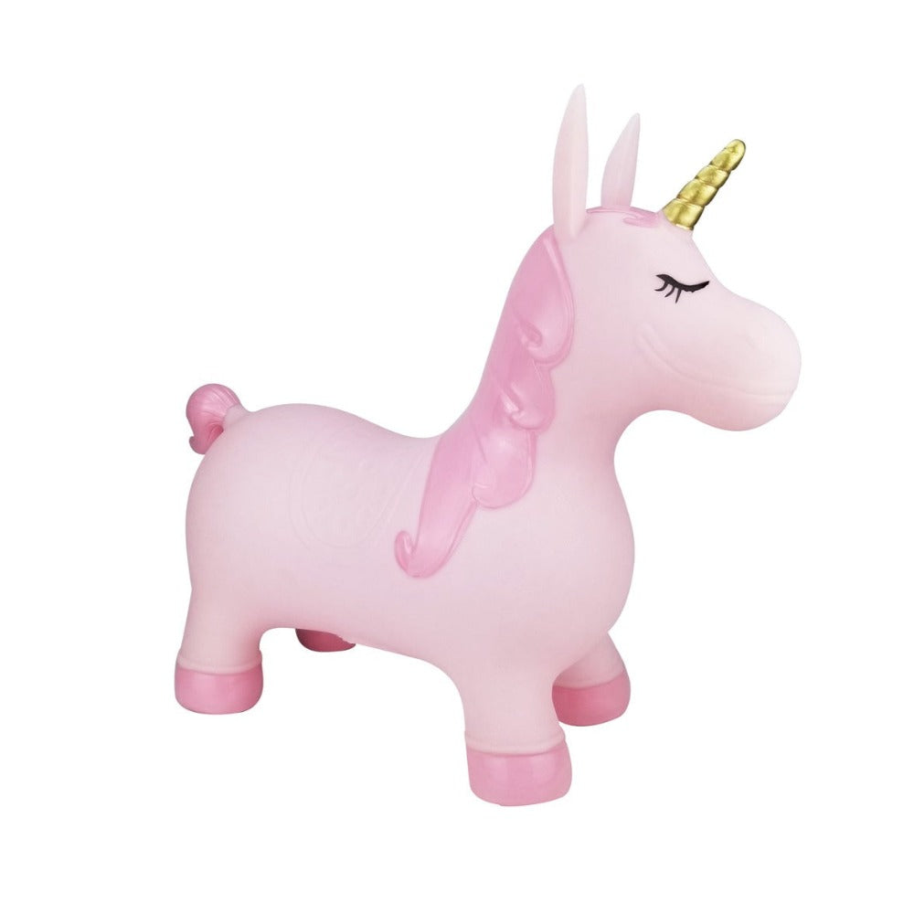 Inflatable Outdoor Bouncy Rider - Pink Pearl The Unicorn