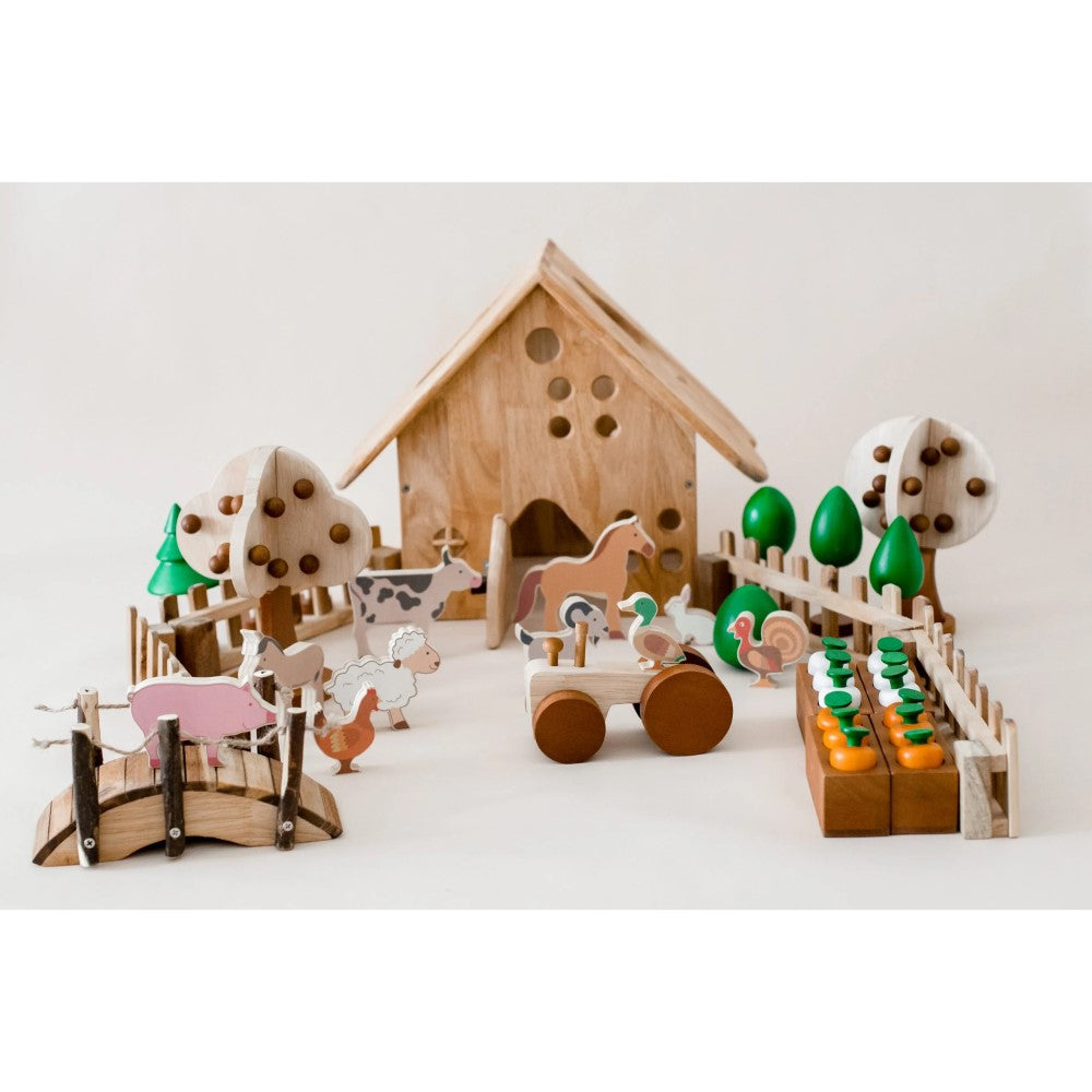 Playtime Crafted Wooden Farm Bundle