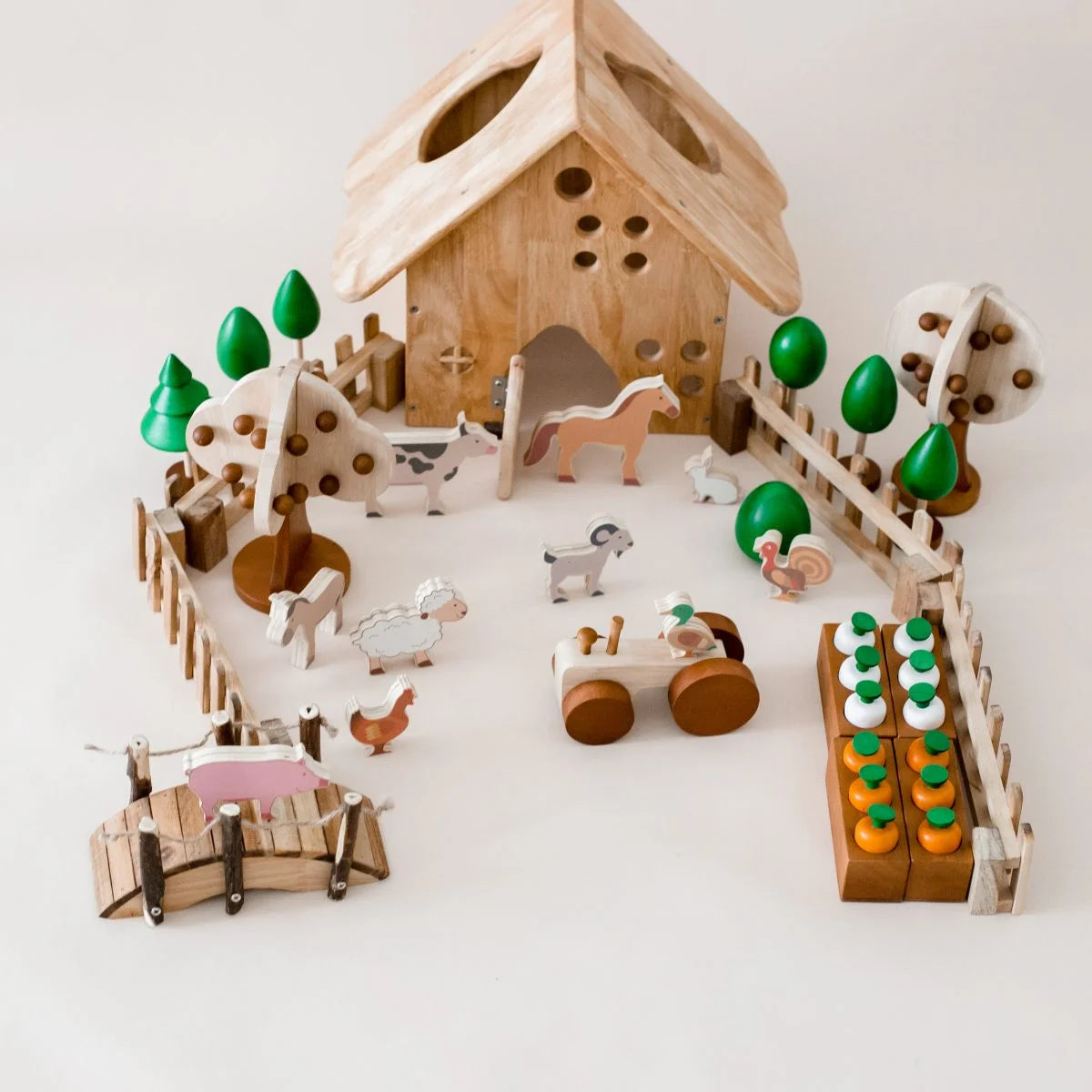 Playtime Crafted Wooden Farm Bundle
