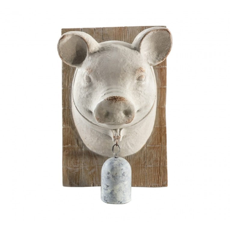 Pig with Jingle Bell Wall Hanging Accent
